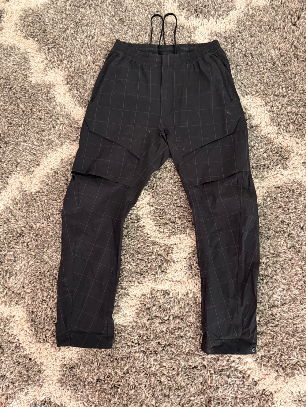 Nike - Tech Pack Tapered Checked Stretch Nylon-Blend Cargo Trousers - Black